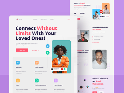 Hello Call - Exploration Landing Page call design exploration homepage landingpage meeting ui ux vidcall video webdesign website