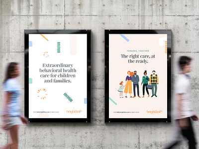 Brightline Brand Identity: Ads ad behavioral health brand identity branddesign brandidentity branding branding studio bright c42d children design healthcare identity identity design logo mental health mental health awareness poster