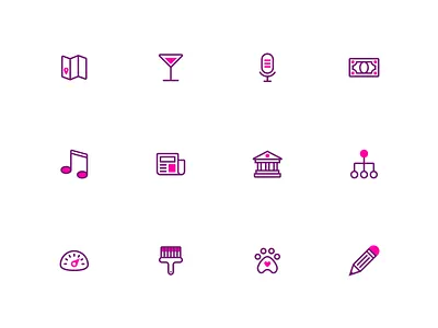 Splash: A duotone icon set (part 5) adobe branding duotone graphics icon icons pack iconset purple splash svg