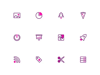 Splash: A duotone icon set (part 6) ai design graphic design iconpack iconset pink presentation svg vector