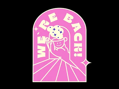 We are back to the office from vacation! branding card design icon illustration typography vector web