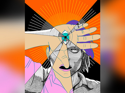 Third Eye Open art awake black and white bright colors enlightened enlightenment hatching illustration possessed procreate procreate app procreate art stippling third eye thirdeye