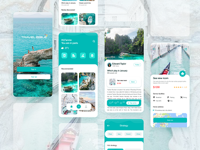 Tourism application design ui