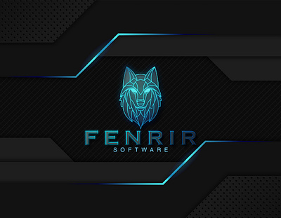 fenrir software dark glow glow in the dark glowing lineart logo logo design logodesign modern modern design modern logo neon light neon lights vector wolf wolf logo