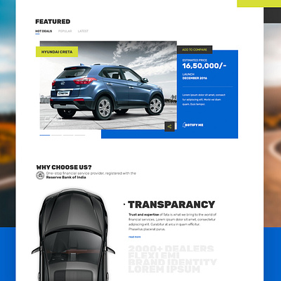 Used Cars Portal [Concept] blocks blockstack bold cars clean comparison contemporary interaction used cars white