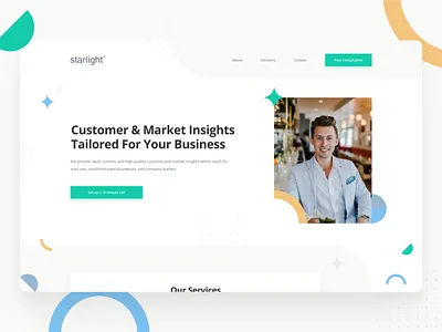 Startup Website Design Direction Exploration agency clean colorful design figma flat geometric minimal modern responsive shapes ui ux vector web website