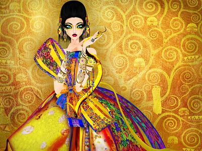 Gustav Klimt inspired Model art artist fashion gustavklimt illustration klimt model secession