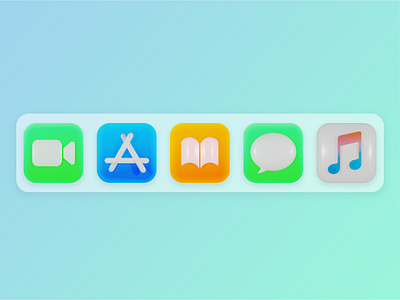 5 iOS Icons 3d apple blender icon ios