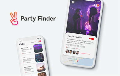 Social events app app branding clientwork debut first shot flat logo minimal ui ux