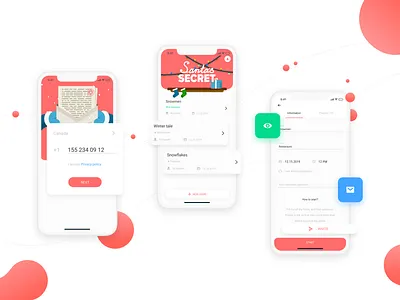Santa's Secret app design figma game icon mobile mobile app mobile design mobile uiux new year red registration santa typography ui uidesign ux uxuidesign vector web