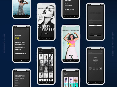 Multi Store Shopping App Concept adobexd app appdesign blackandwhite dailyui design ecommerce fashion graphicdesignui interface ios multi portfolio screeens shop shopping simple userexperience userinterface uxdesign