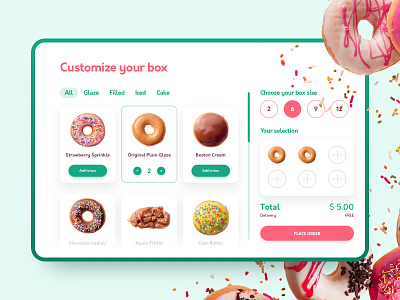 Donut Store Order Widget UI/UX Concept brand branding concept design donut graphic design interface order store ui uiux ux web design widget