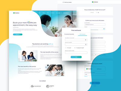 HealthHub doctor app doctor appointment ehr gradients light colors medical app medical care medical landing medicine simple design typography ui