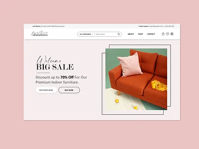 Ecommerce Landing Page - Furniture Shop design front end development furniture store illustration landingpage minimalist web webdesign