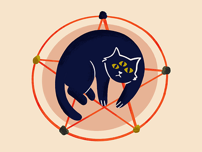 Pentagram Cat art cat design devil doodle draw drawing evil illustration magic pentagram procreate satan sketch spell witch