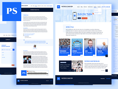 Academic website academic blue design modern sketch ui ux website wordpress