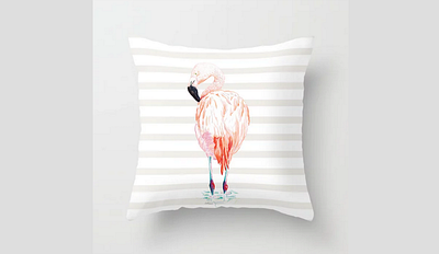 Flamingo Throw Pillow botanical brasil digital art flamingo illustration throw pillow tropical