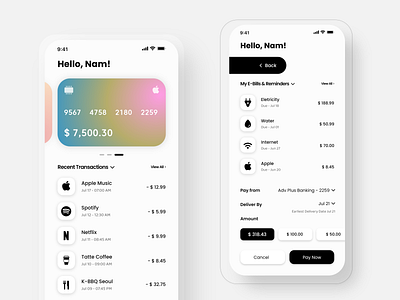 Fintech App adobe illustrator adobexd graphic design illustration minimalist mobile app design mobile ui ux design