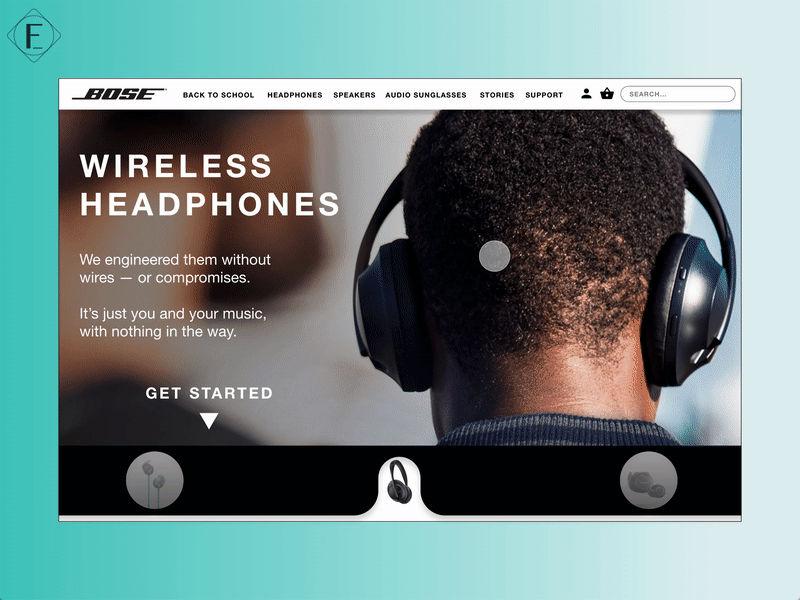 Bose Wireless Products Page UI Redesign branding electronics headphones minimal ui user experience user interface userinterface ux web website wireless