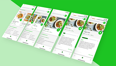 DailyUI 040 app app design app icon branding daily ui 040 dailyui dailyuichallenge design mobile recipe app recipies step by step ui ux