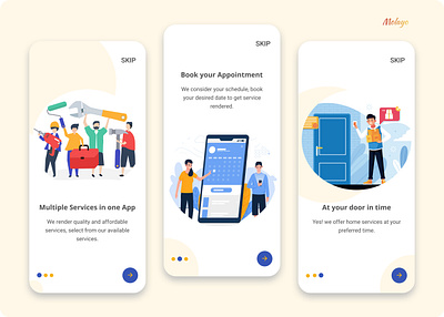 Onboarding Screen (Multi Service App) app color design figma illustration onboarding screen service typography ui ui ux design