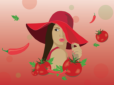 Hot Tomato Girl design illustration