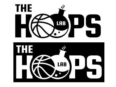 The Hoops Lab Concept Logo adobe illustrator basketball logo beaker blackandwhite branding branding design hoops lab logo