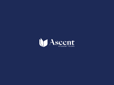 Ascent Student Tours Logo bird bird logo book brand branding design logo type