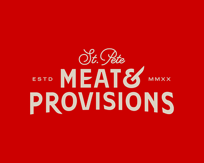 Meat & Provisions branding butcher customtype knife logo saint petersburg st pete typogaphy