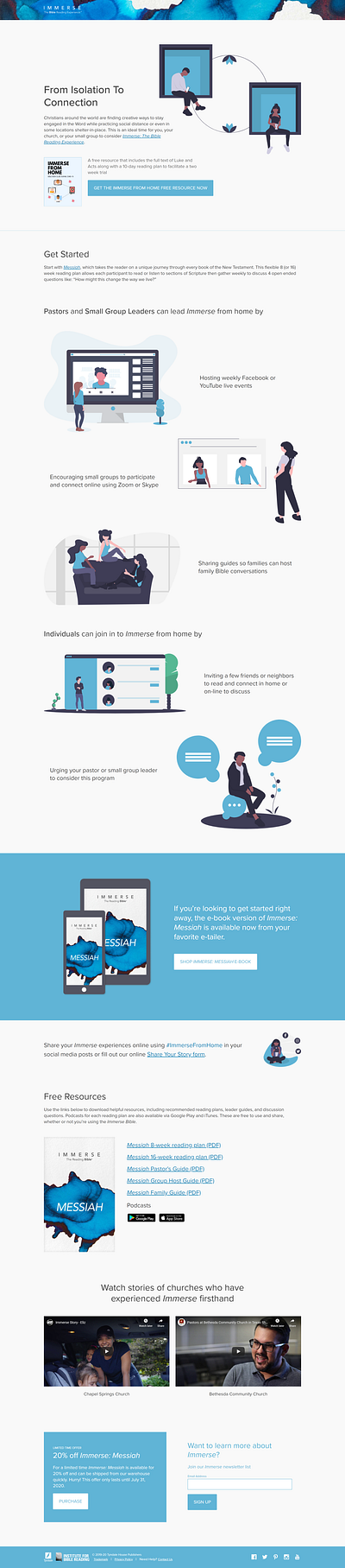 Immerse From Home Design books design hero illustration web design website website design
