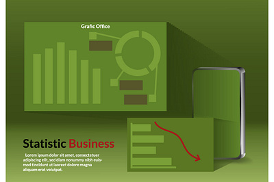 Statistic on mobile branding business design designer illustration isometric landing people ui website