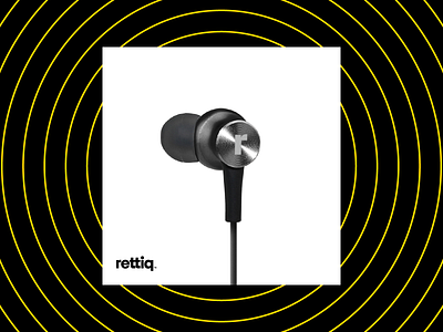 Rettiq logo on earbuds brand design branding earbuds identitydesign logo logomaker logotype logotypes