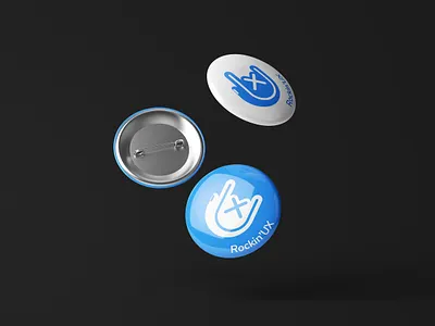 RockinUX badge brand button hand icon logo pin rock ui ux