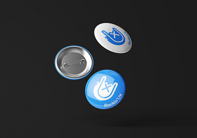 RockinUX badge brand button hand icon logo pin rock ui ux