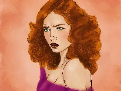 Julia digital fashion female female character procreate redhead