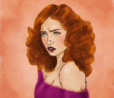 Julia digital fashion female female character procreate redhead