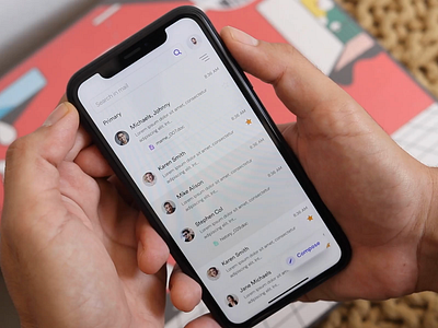 Mobile Email Client animation app client edit editing email interaction ios iphone micro interaction mobile principle product design protopie prototype saas sorting ui ux video