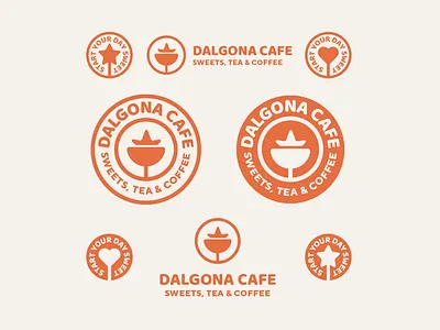 Dalgona Cafe Logo bakery logo branding and identity branding concept branding design cafe logo coffee shop coffee shop logo freelance designer