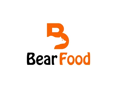 Bear Food awesome awesome logo branding design flat icon logo minimal ux vector