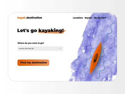 Kayaking Destination Landing Page branding call to action design illustration kayaking landing page landing page concept landing page design ui uiux ux web design webpage design