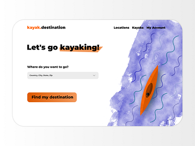 Kayaking Destination Landing Page branding call to action design illustration kayaking landing page landing page concept landing page design ui uiux ux web design webpage design