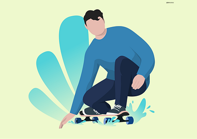 Sk8 Boi character illustration skate skateboard skater vector