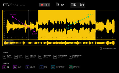 AudioEditor Concept audio audio player music music app pause synth synthesizer waveform