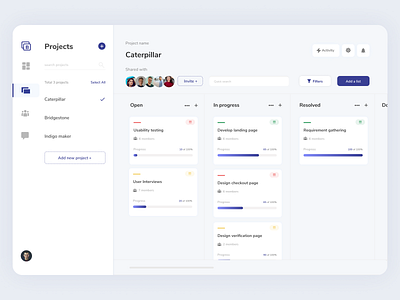 Project management board agenda application board cards crm dashboard deals design kanban kanban board management marketing navigation roadmap task task manager trello ui ux web