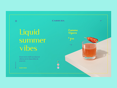 Carruba - landing page clean cocktails colors drinks fresh fruits landing landing page landingpage light minimal price product ui uiux ux web web design webdesign website