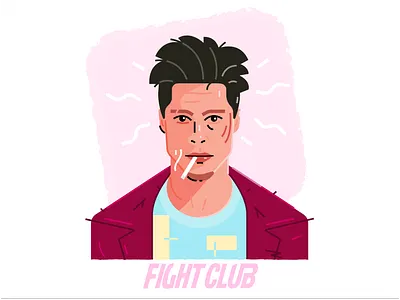 Tyler Durden avatar character face fight club illustration lineart portrait smoking tyler durden vector