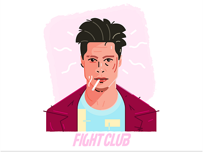 Tyler Durden avatar character face fight club illustration lineart portrait smoking tyler durden vector