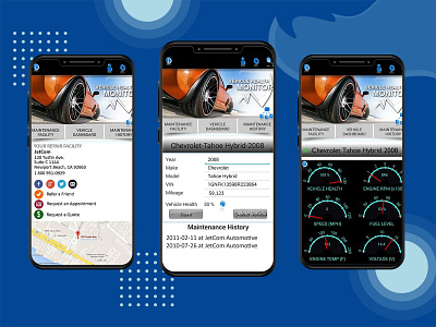 Vehicle Health Monitor Mobile App android app design app design app ui flat design ios app design latest design latest trend latest ui trending design ui design