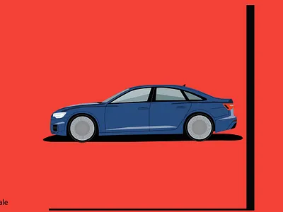 Audi Q6 side view animation art branding design fanart flat illustration illustrator minimal vector