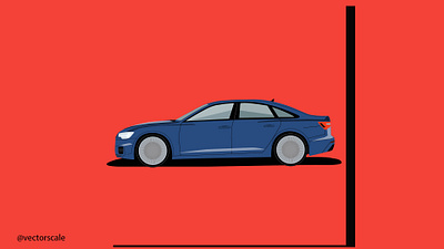 Audi Q6 side view animation art branding design fanart flat illustration illustrator minimal vector